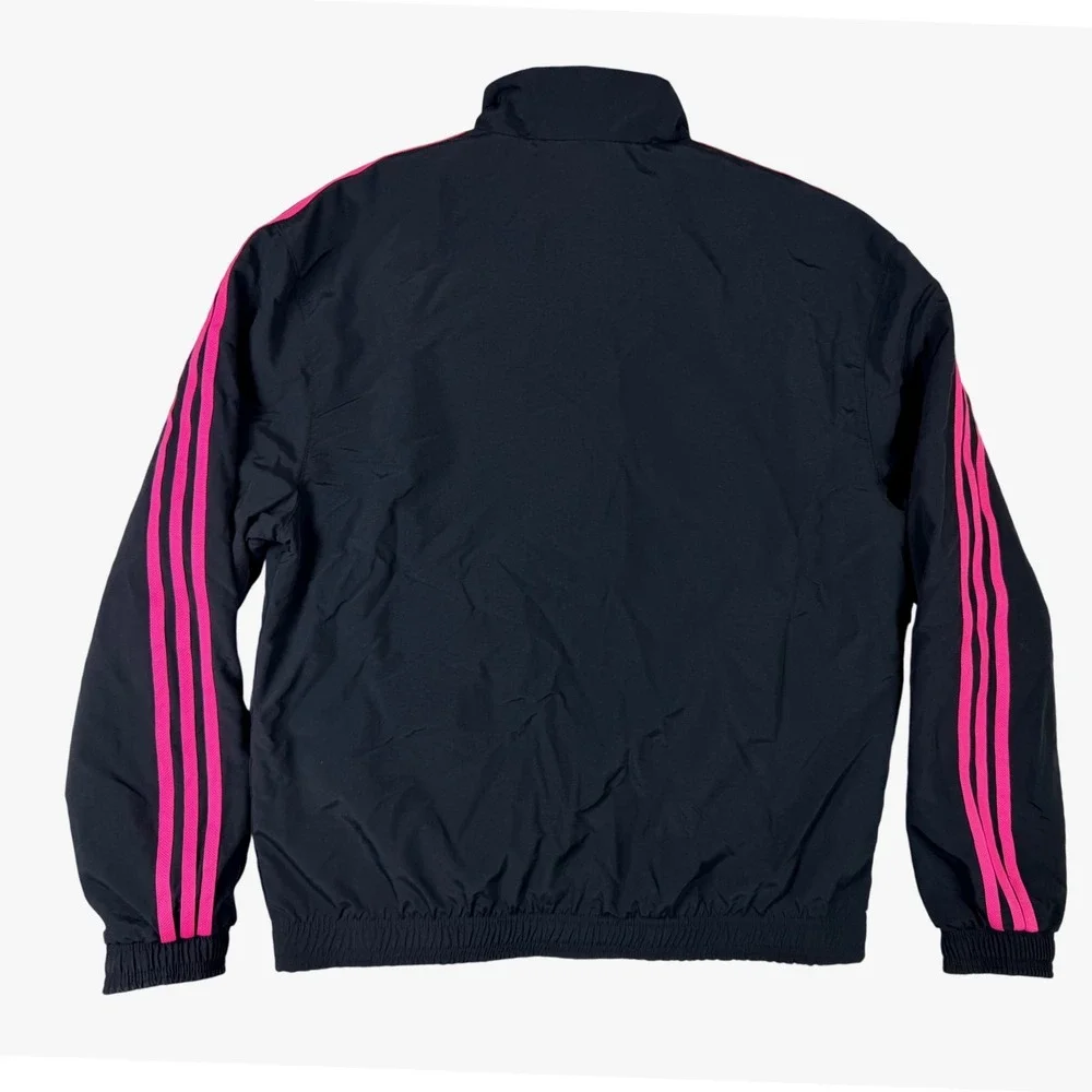Adidas Juventus Reversible Anthem Jacket Mens Medium Black Pink HS9808 Excellent